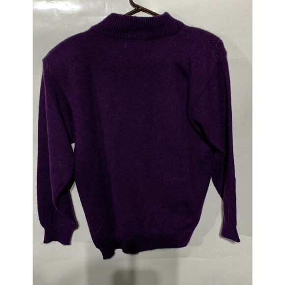 Alfred Dunner Vintage Cottage Core Granny Floral Bright Purple Pullover Sweater - Picture 5 of 6